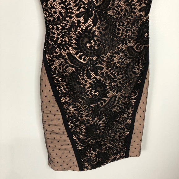 Betsy & Adam Lace Bodycon V Neck Dress Size 2 - Picture 8 of 14